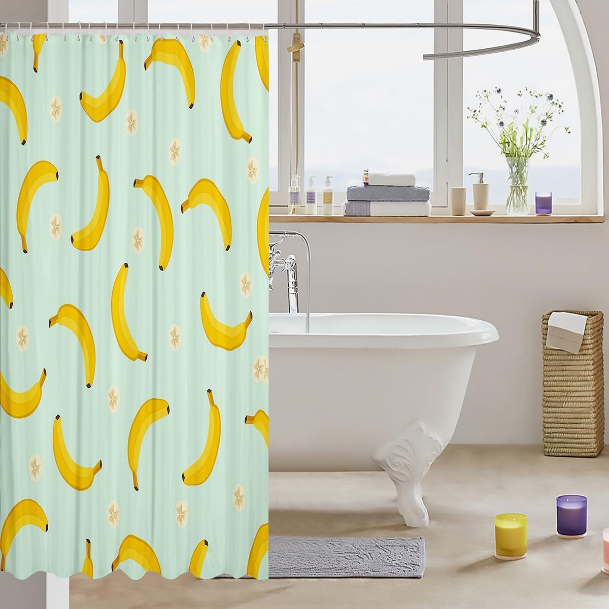 Feelyou Kids Banana Shower Curtain Set