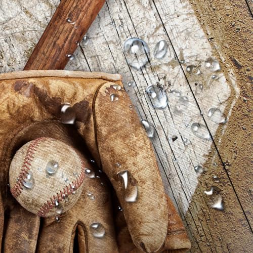 JAWO Baseball Shower Curtain Set with 12 Hooks