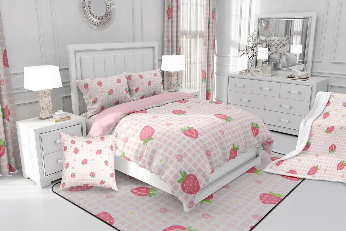 Cartoon Strawberry Shower Curtain