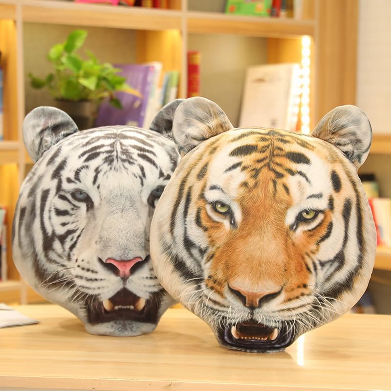 18-Inch Realistic Tiger Head Plush Toy Perfect for Kids