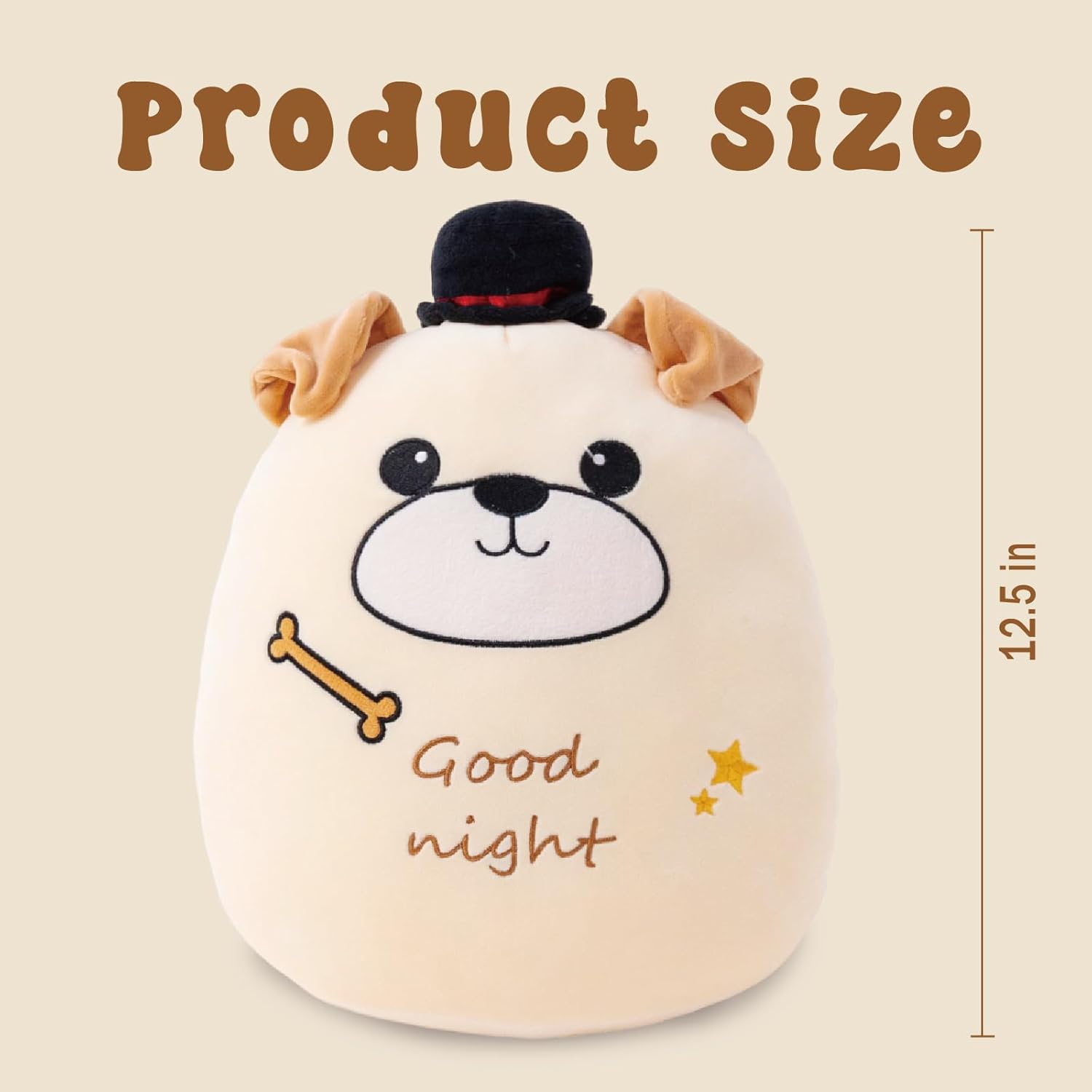 12-Inch cuddly dog plush pillow for adults children