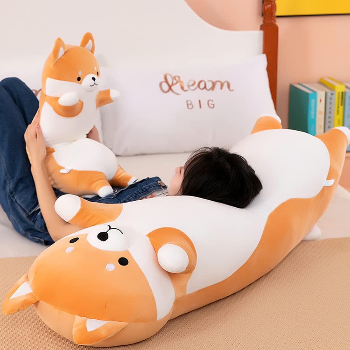 Long Dog Pillow Cuddling Friend