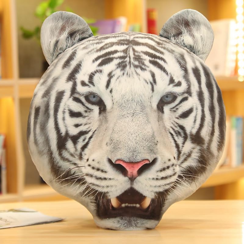 18-Inch Realistic Tiger Head Plush Toy Perfect for Kids