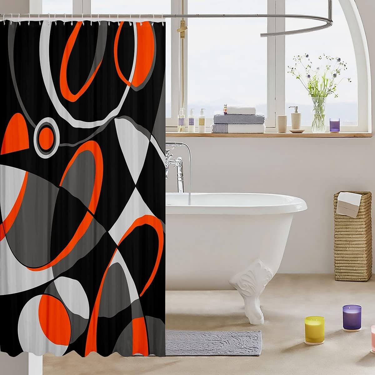 Feelyou Trendy Geometric Shower Curtain 72x84 Waterproof Durable