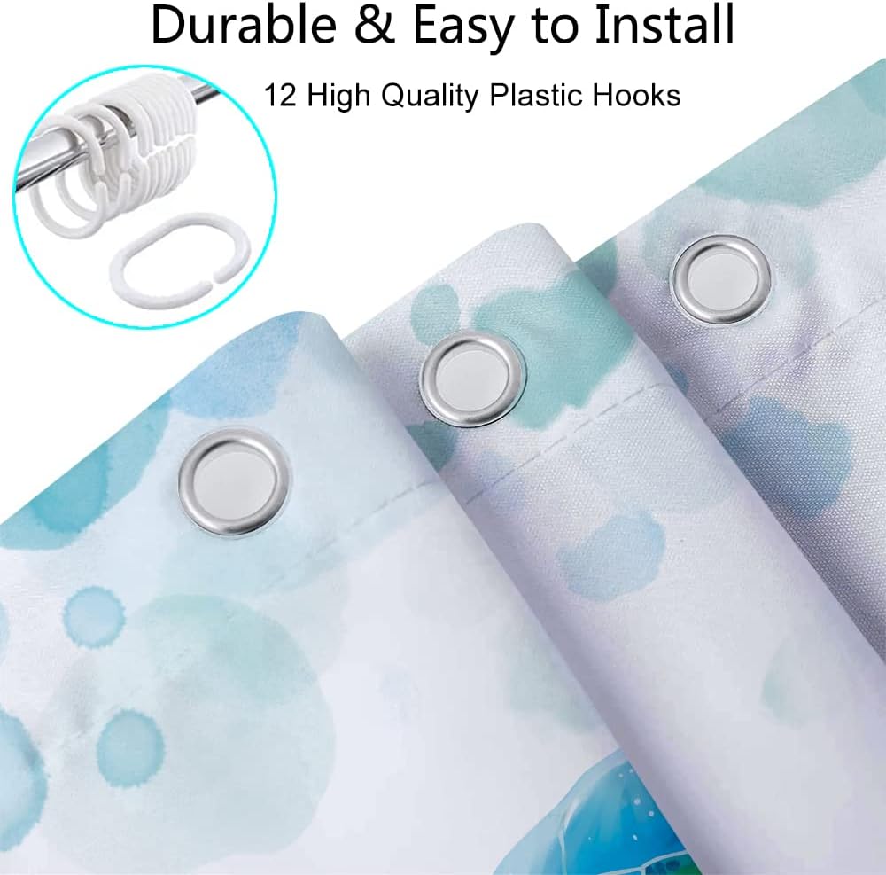 Coastal Fun - Seascape Turtle Shower Curtain Set