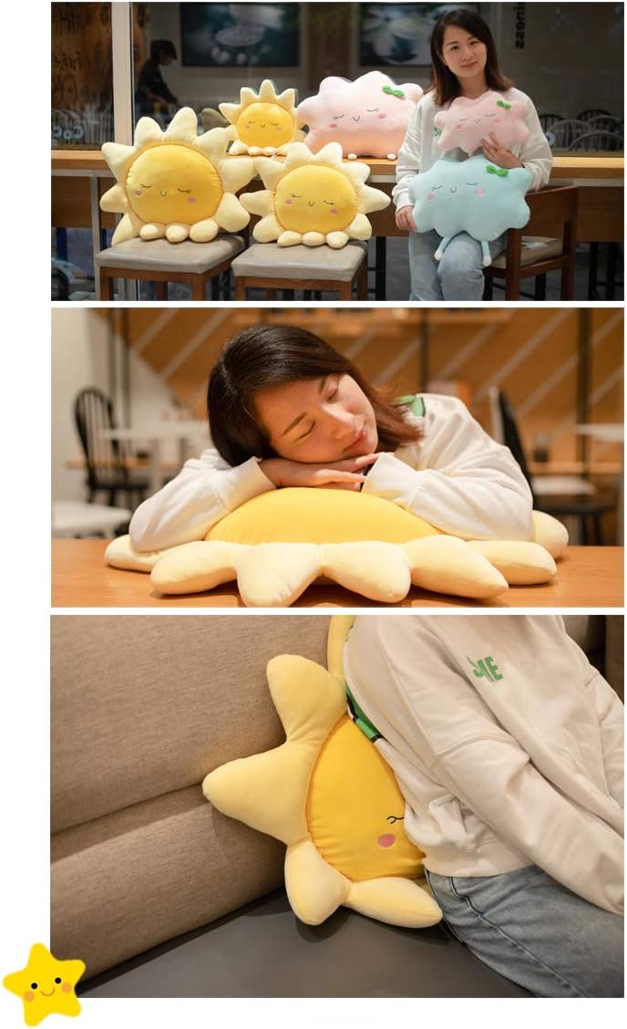 Cartoon Sun Shape Plush Pillow for Neck Support
