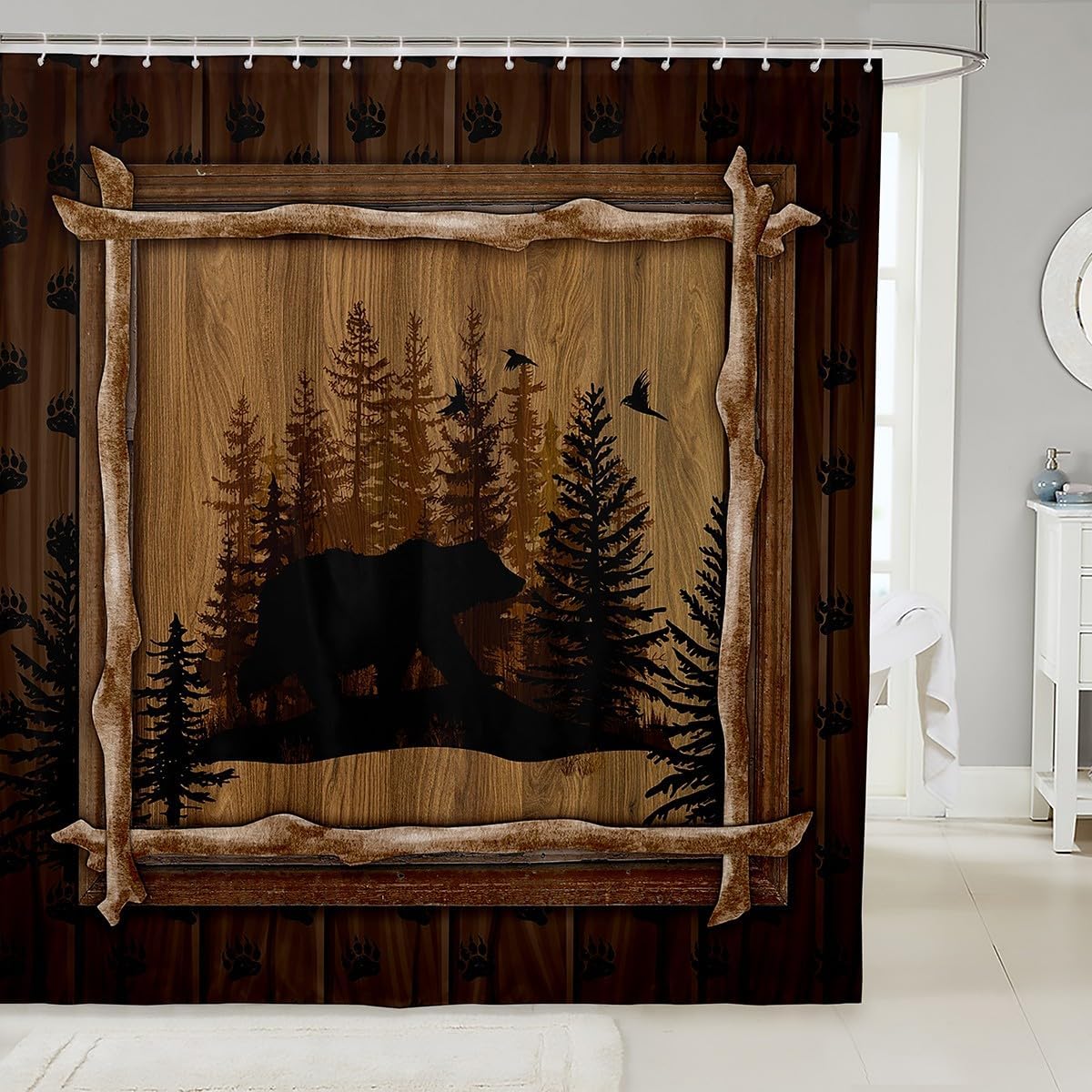 Extra Soft Bear Bath Curtain 72x78