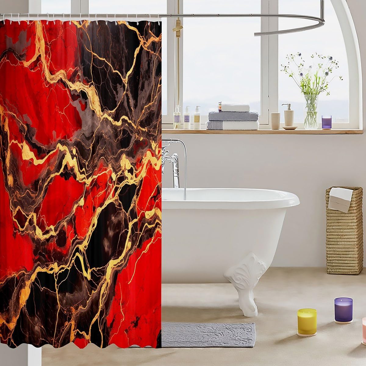 Marble Geometric Shower Curtain