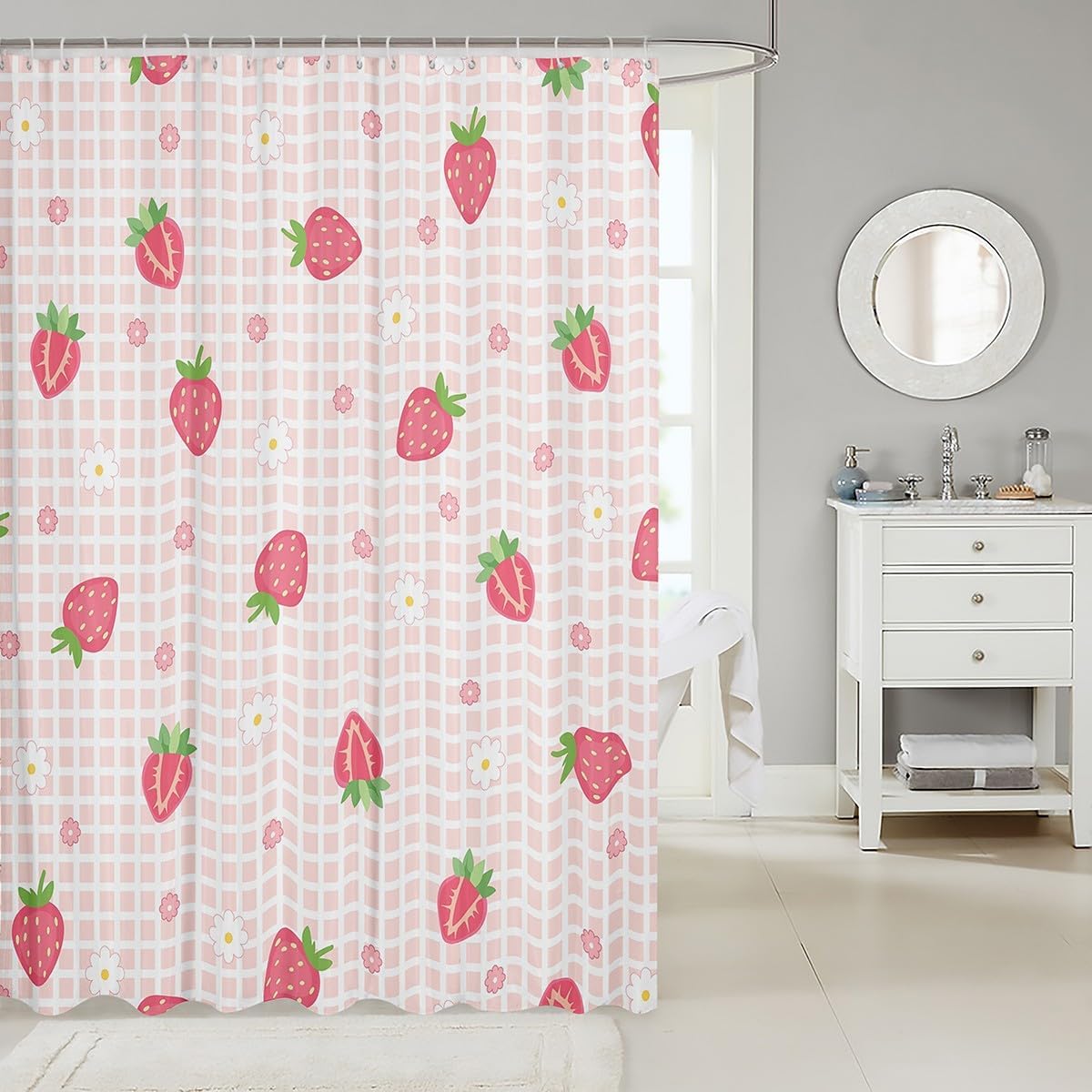 Cartoon Strawberry Shower Curtain