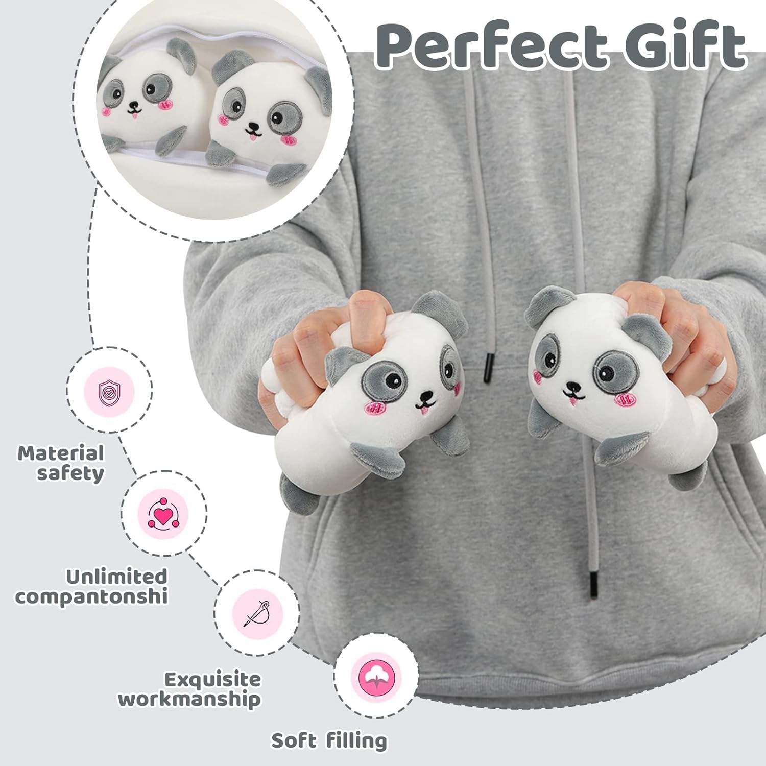 AIXINI Cute Panda Mommy Stuffed Animal