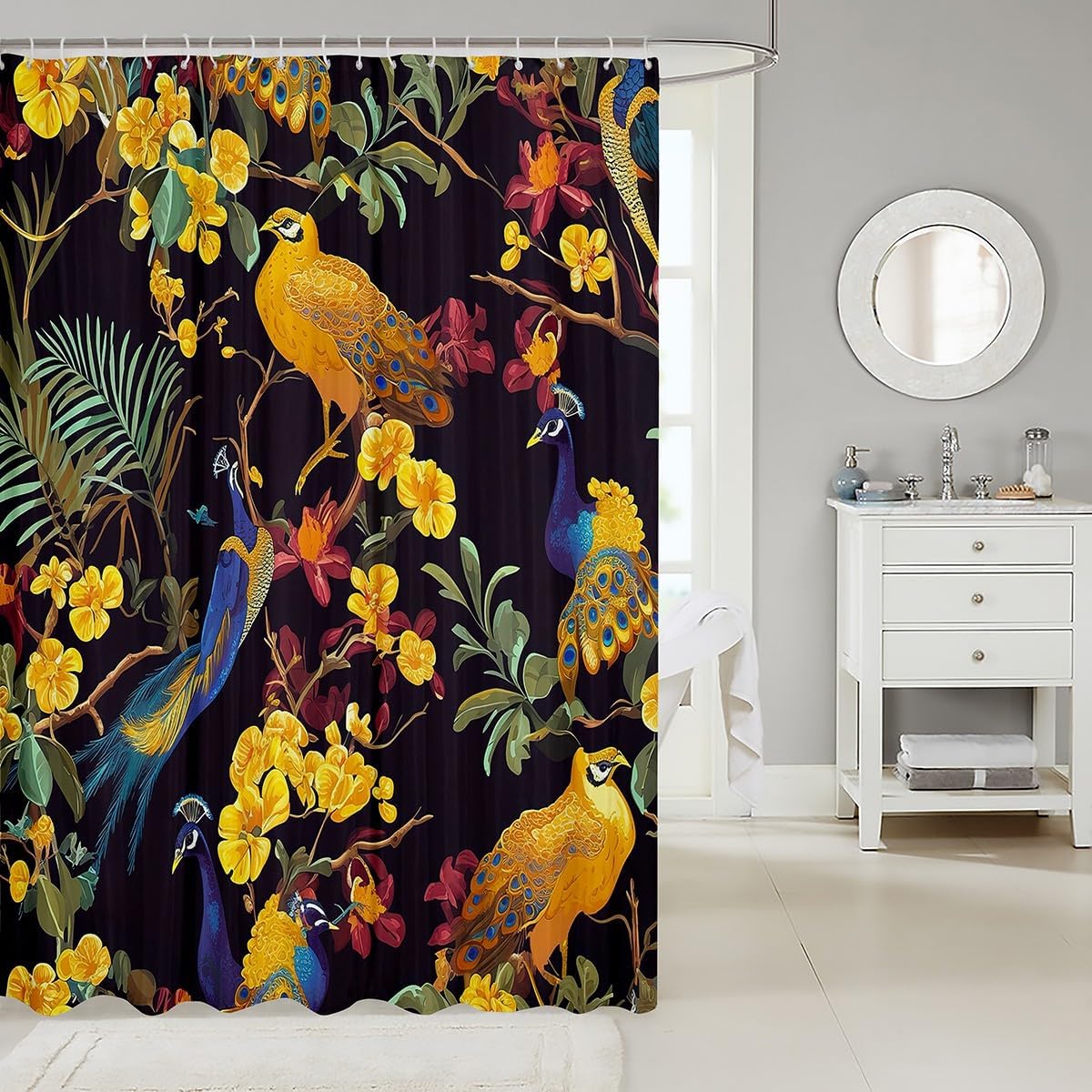 Feelyou Fresh floral shower curtain set for kids