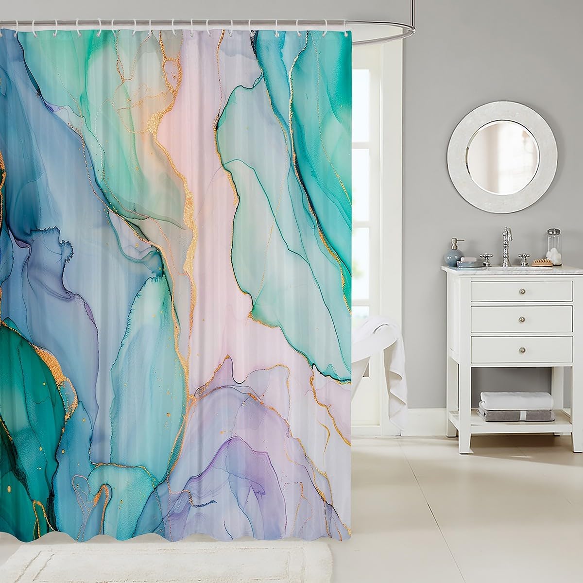 Feelyou 72 Marble Bath Curtain