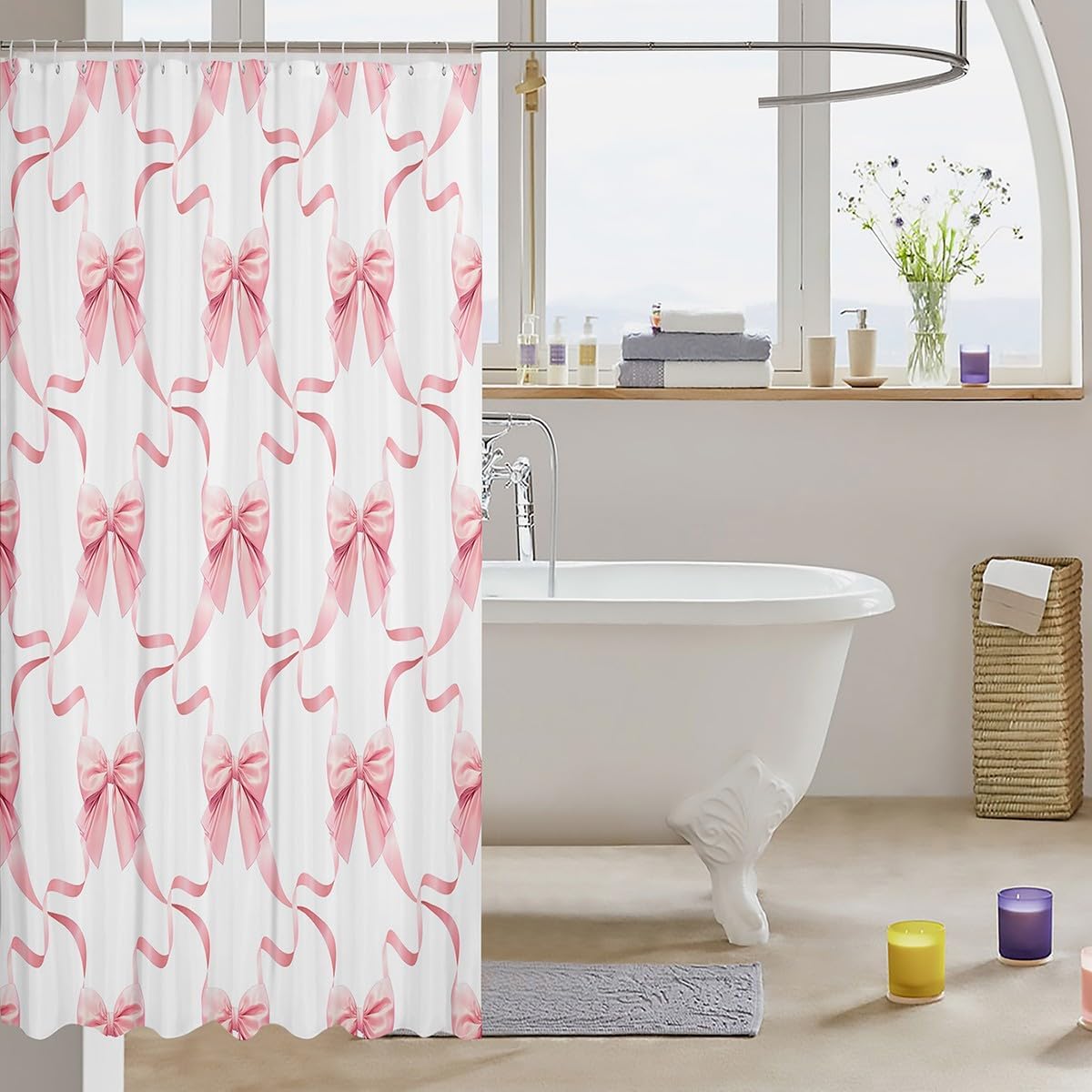 Feelyou Bow Bath Curtain