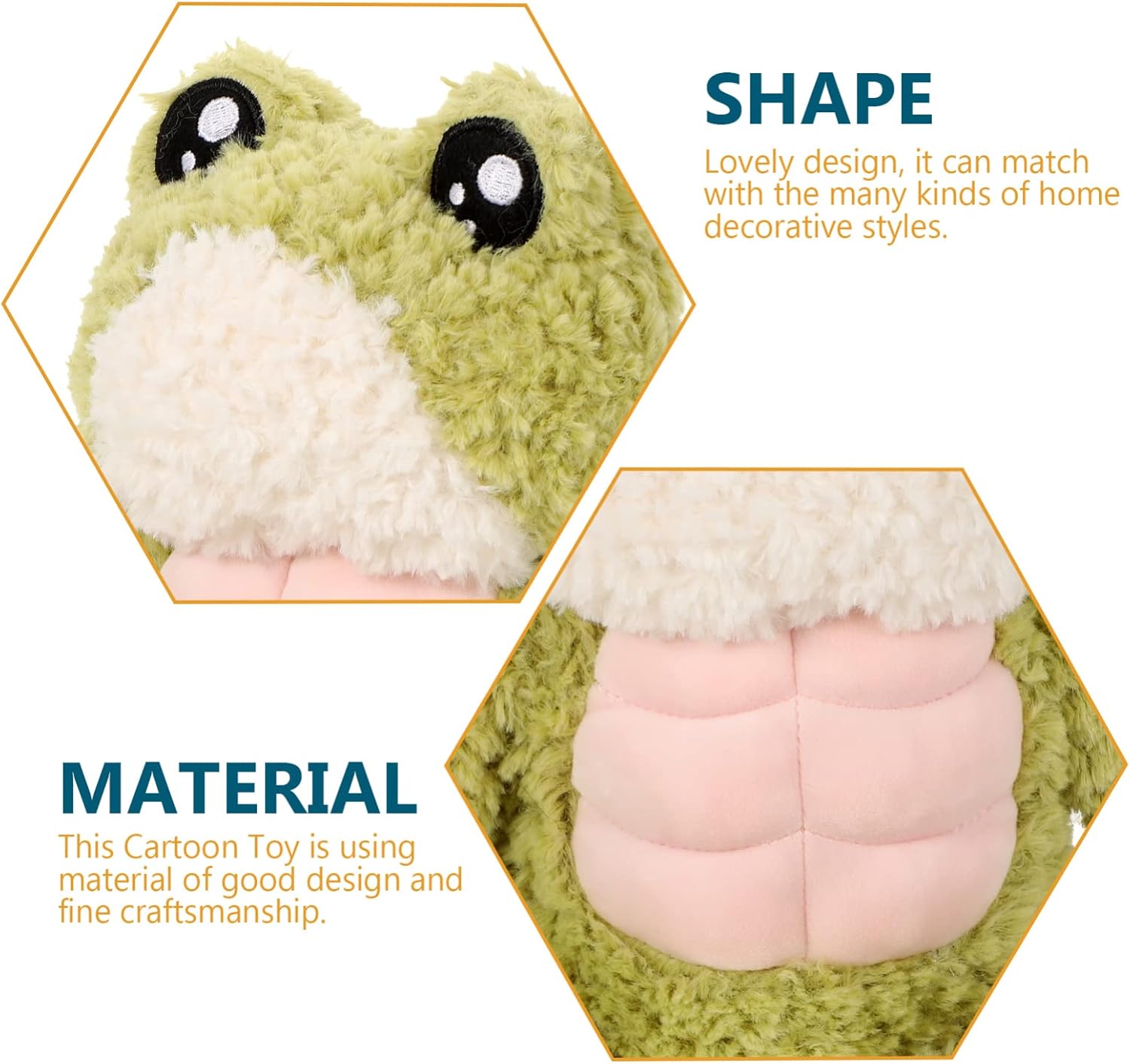 Cute 3D Muscle Frog Plush for Kids