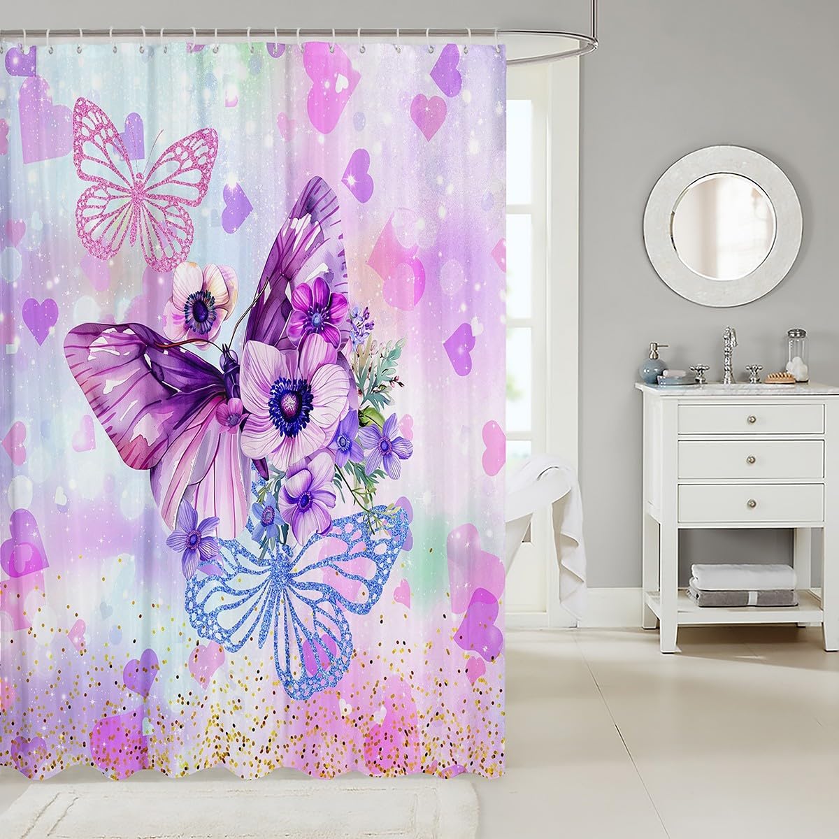 Manfei Butterfly Bath Curtains
