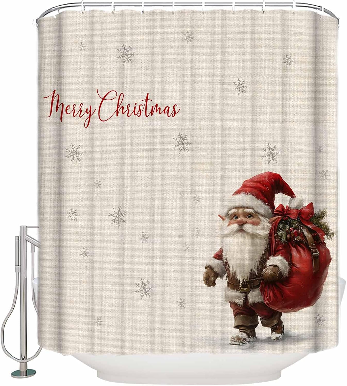 Anzona Waterproof Christmas Gnomes Shower Curtains