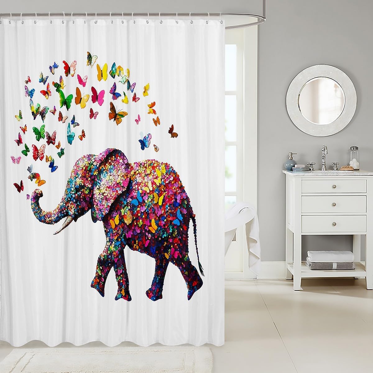 E Kenneth Elephant Bath Curtain Set