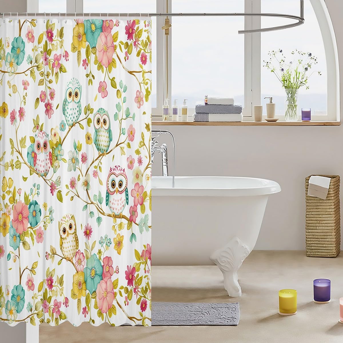 Feelyou Owl 72x72 Shower Curtain