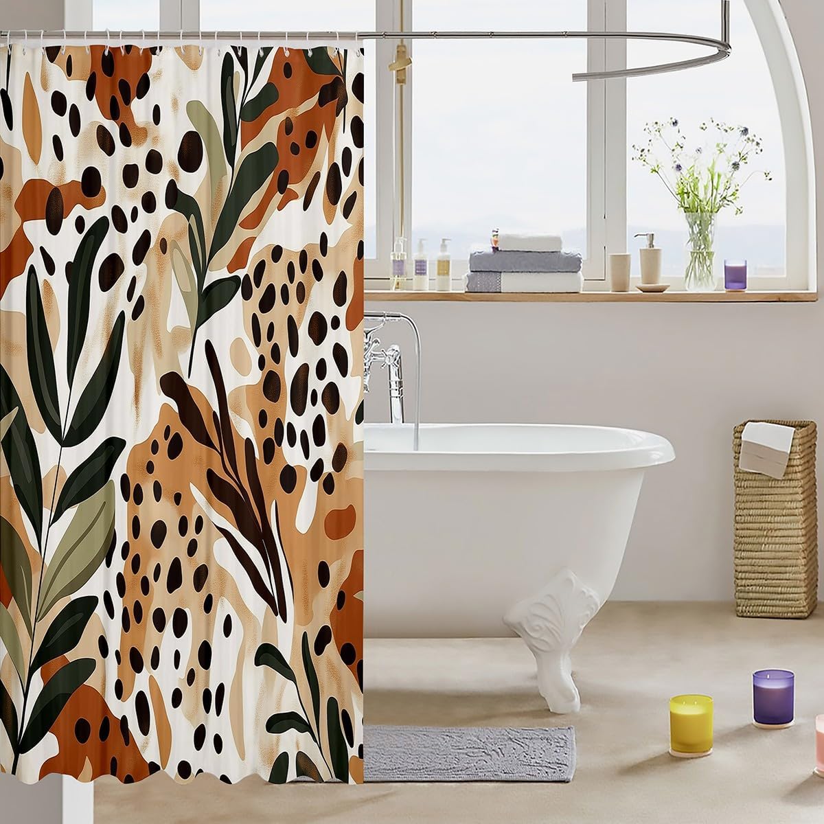 Feelyou Leopard Shower Curtains 72x72 Waterproof