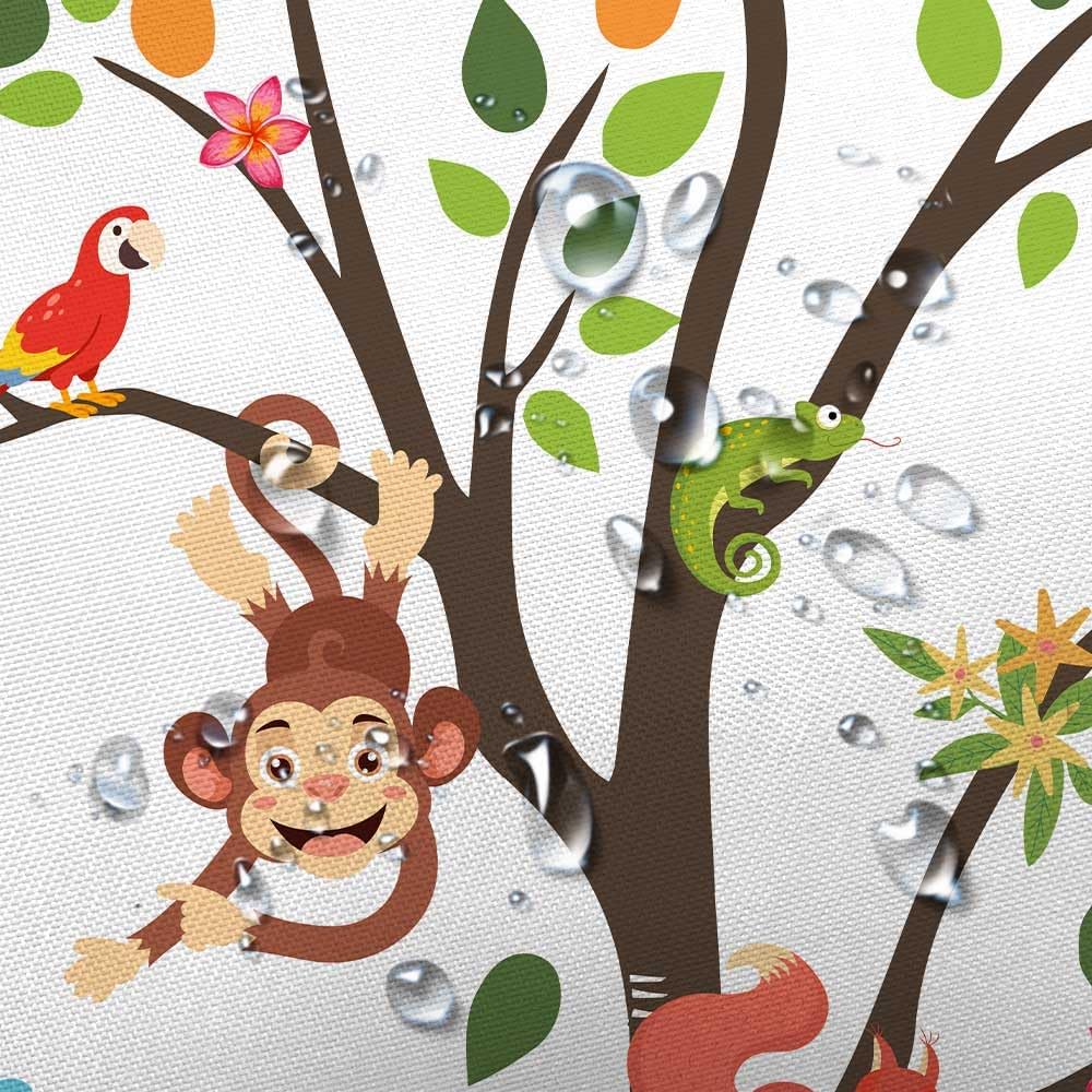 Cute Cartoon Animals Shower Curtain for Kids 70x70in