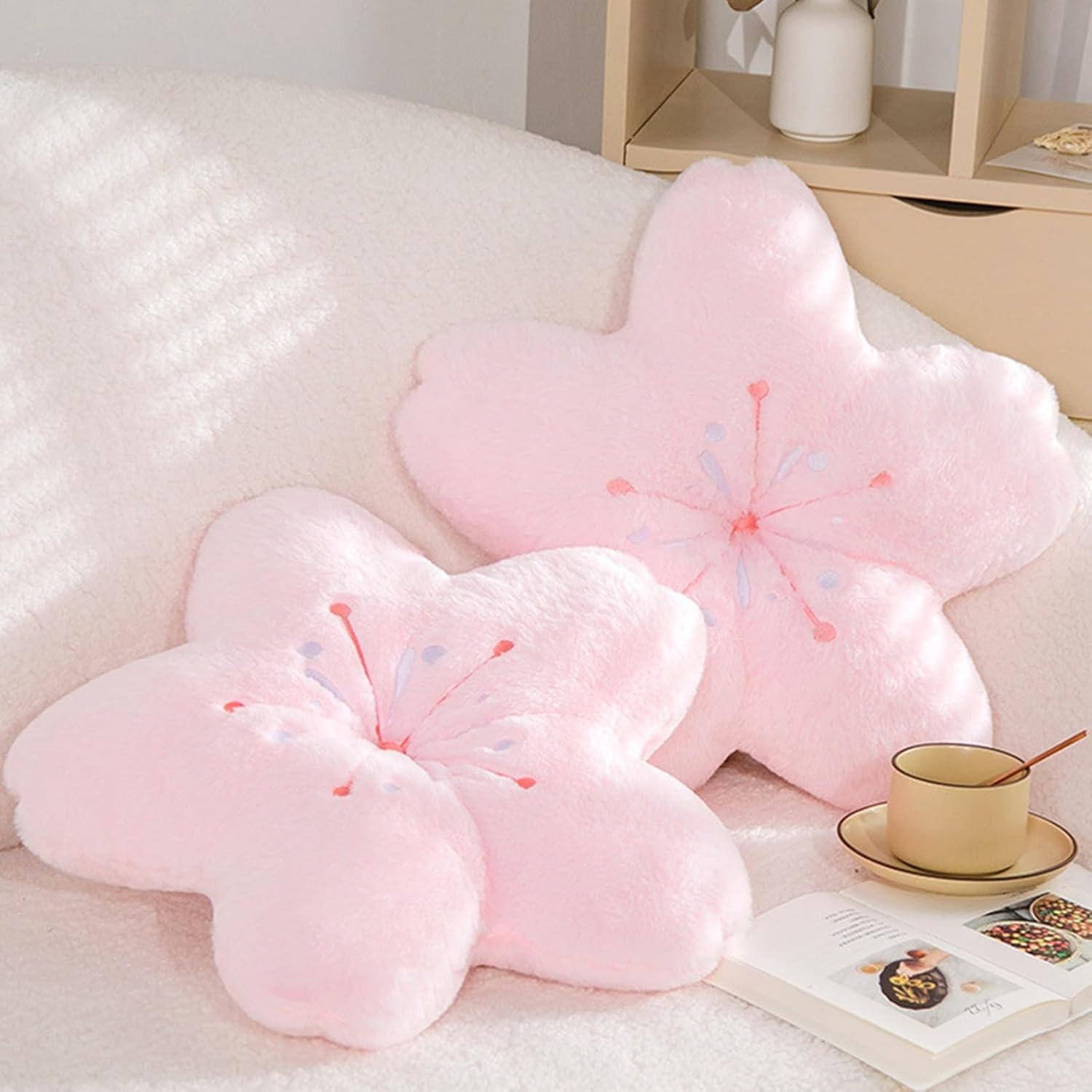 Cherry Blossom Plush Pillow - Kawaii Design