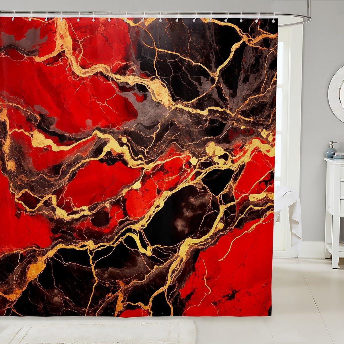 Marble Geometric Shower Curtain