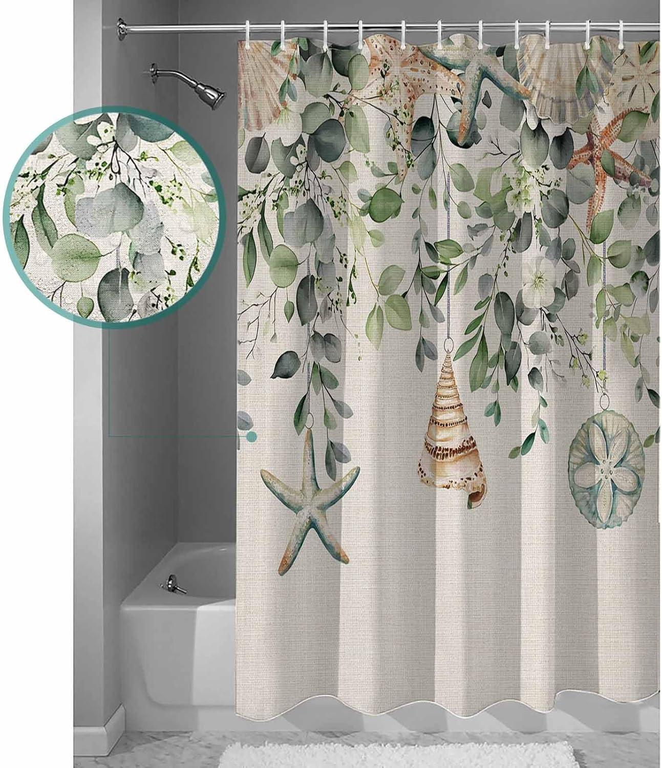 Coastal Eucalyptus Bath Shower Curtain Set