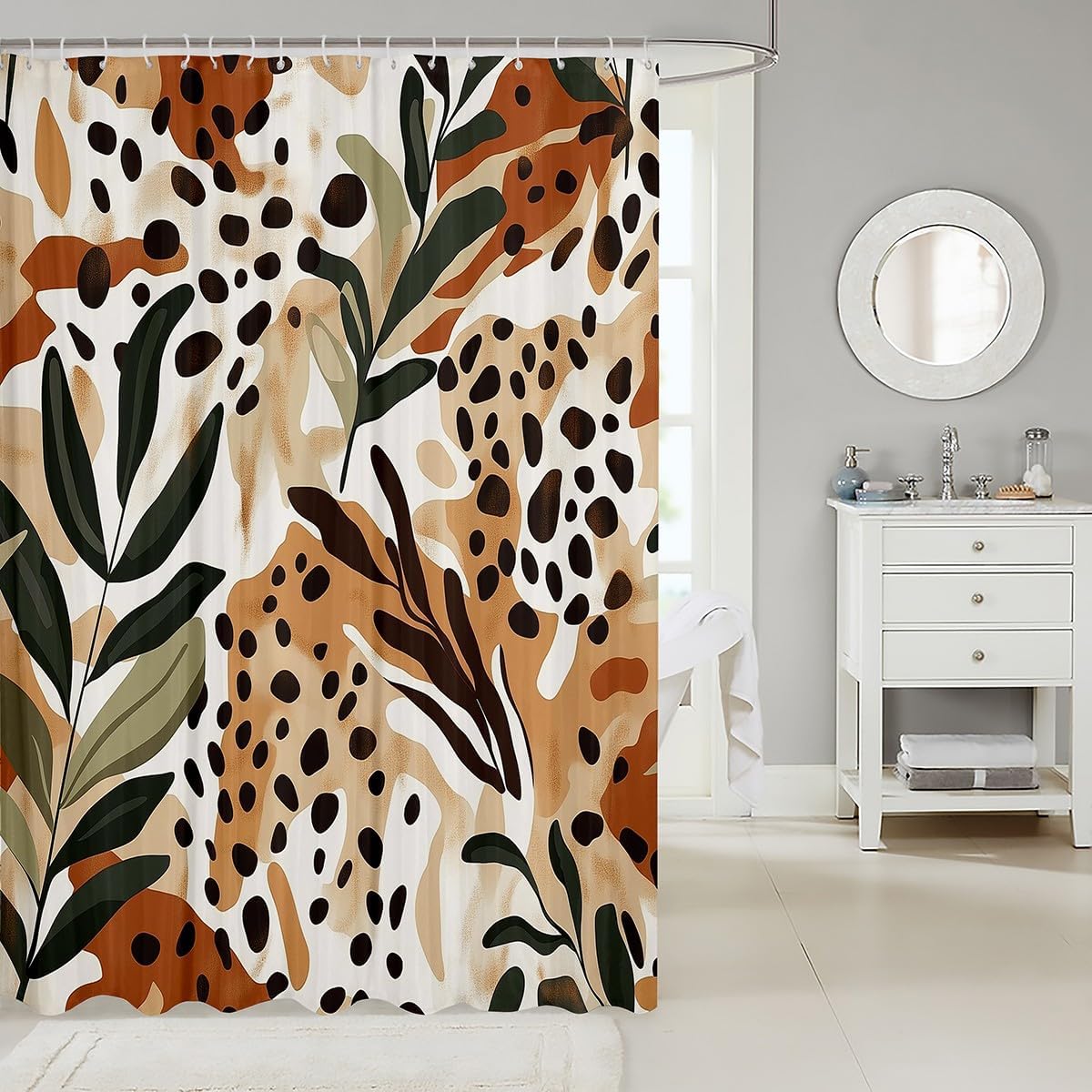Feelyou Leopard Shower Curtains 72x72 Waterproof