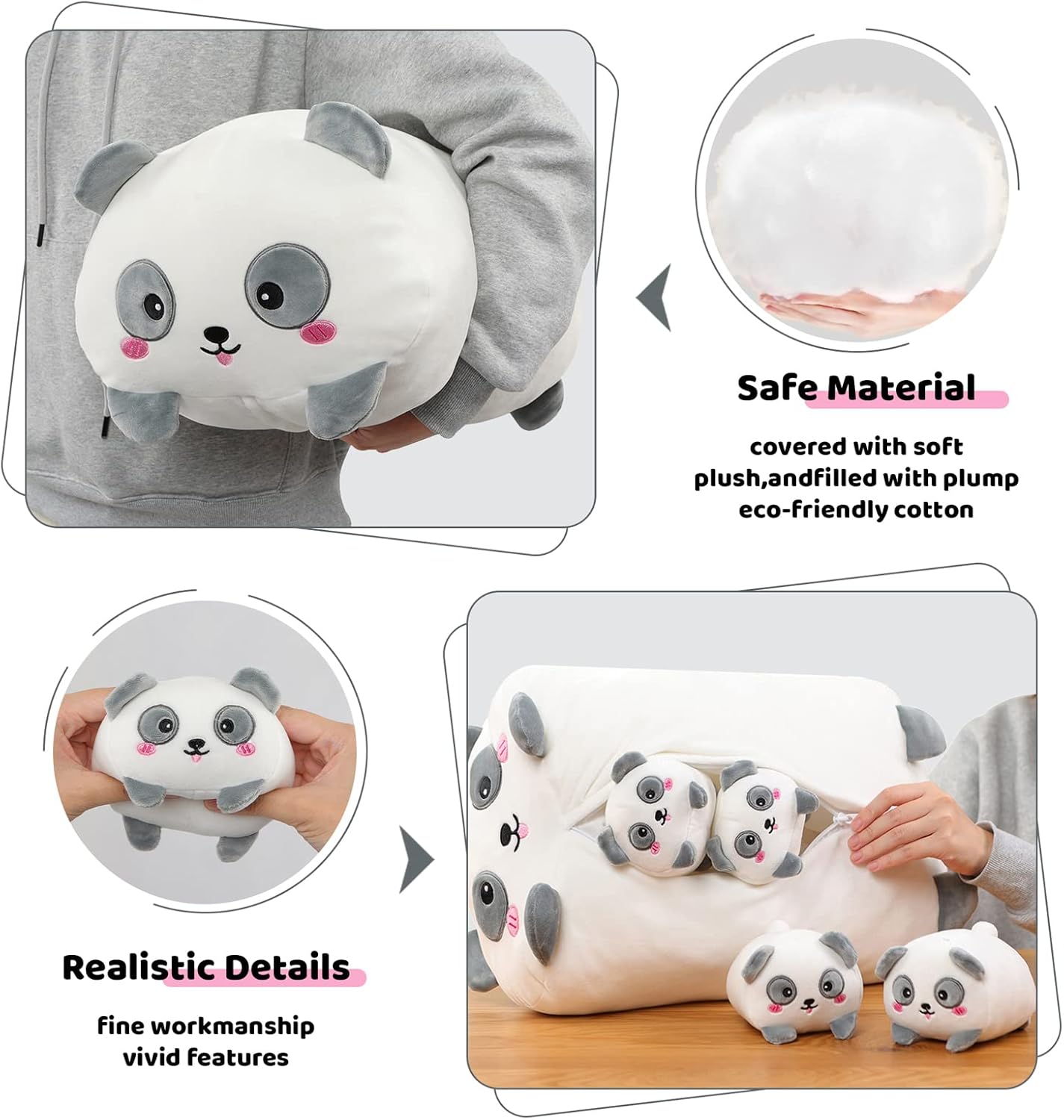 AIXINI Cute Panda Mommy Stuffed Animal