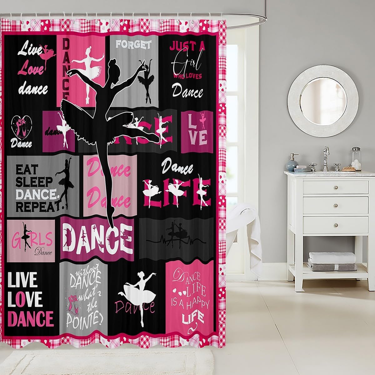 Ballerina Kids Dance Bathtub curtains