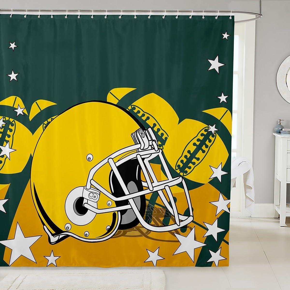 Erosebird Sports Shower Curtain Set for Kids