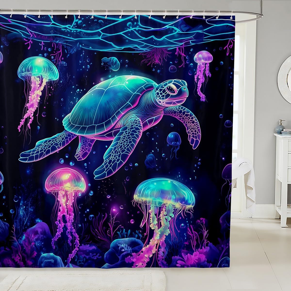 Manfei Fun Turtle Shower Curtain