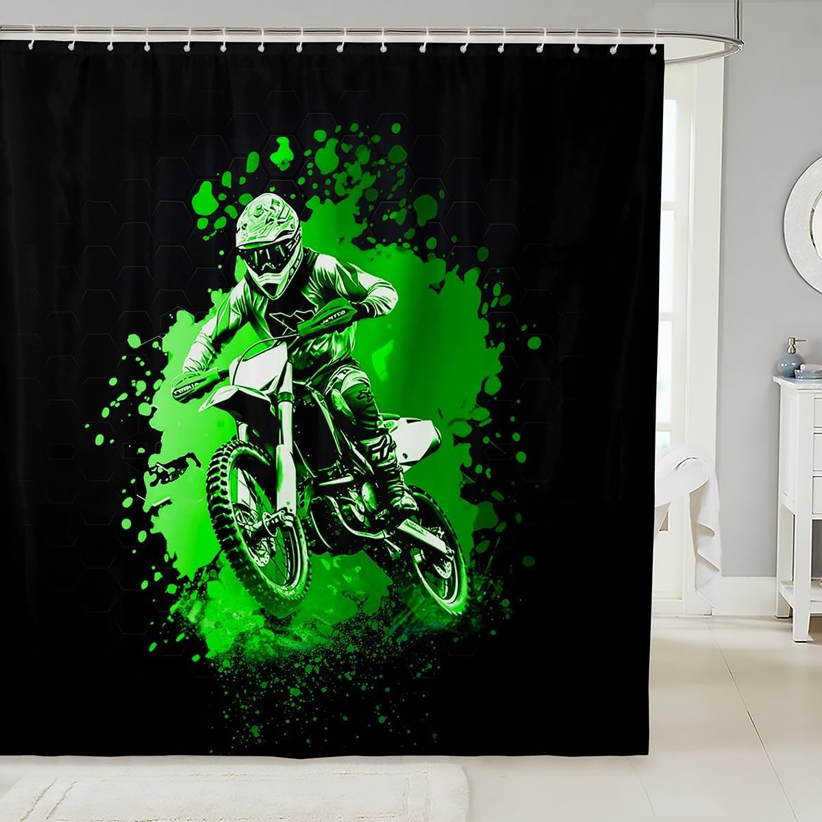 Feelyou Racing Motocross Bath Curtain Set 72x78