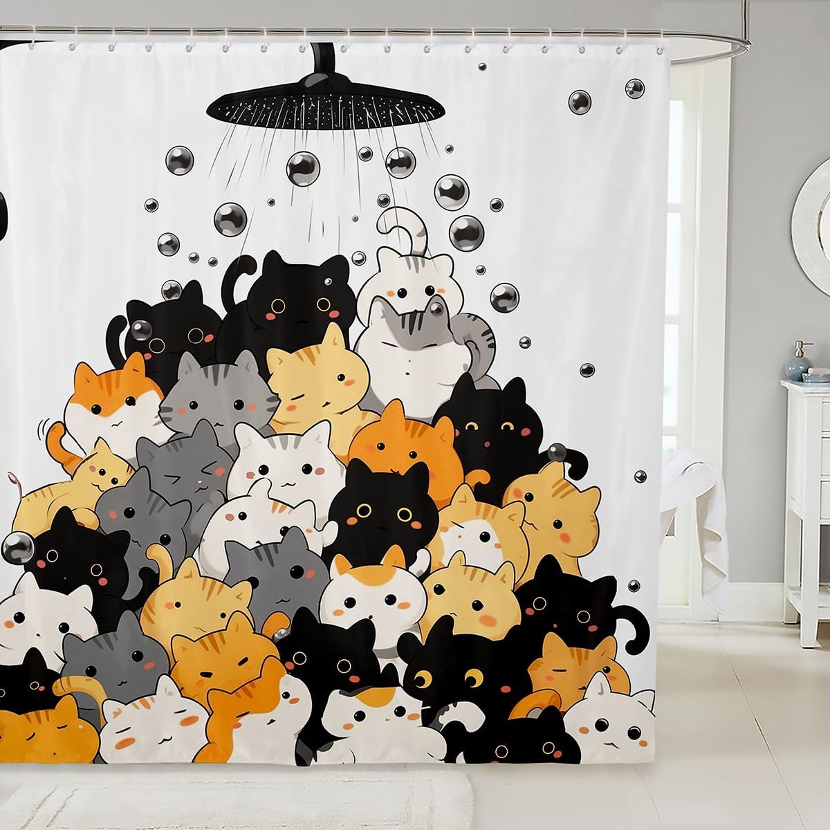 Feelyou Cat Shower Curtain 72x72