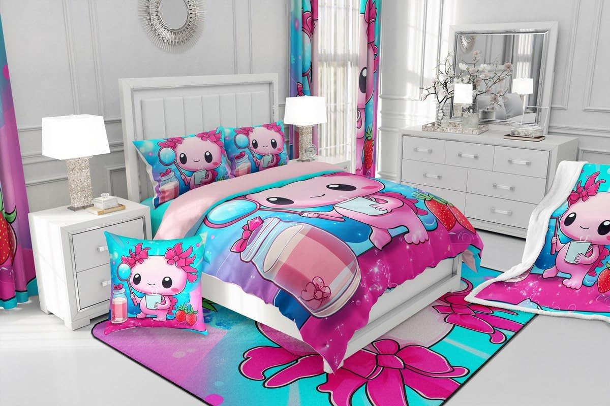 Elegant Pink Salamander Shower Curtain for Kids 72x84