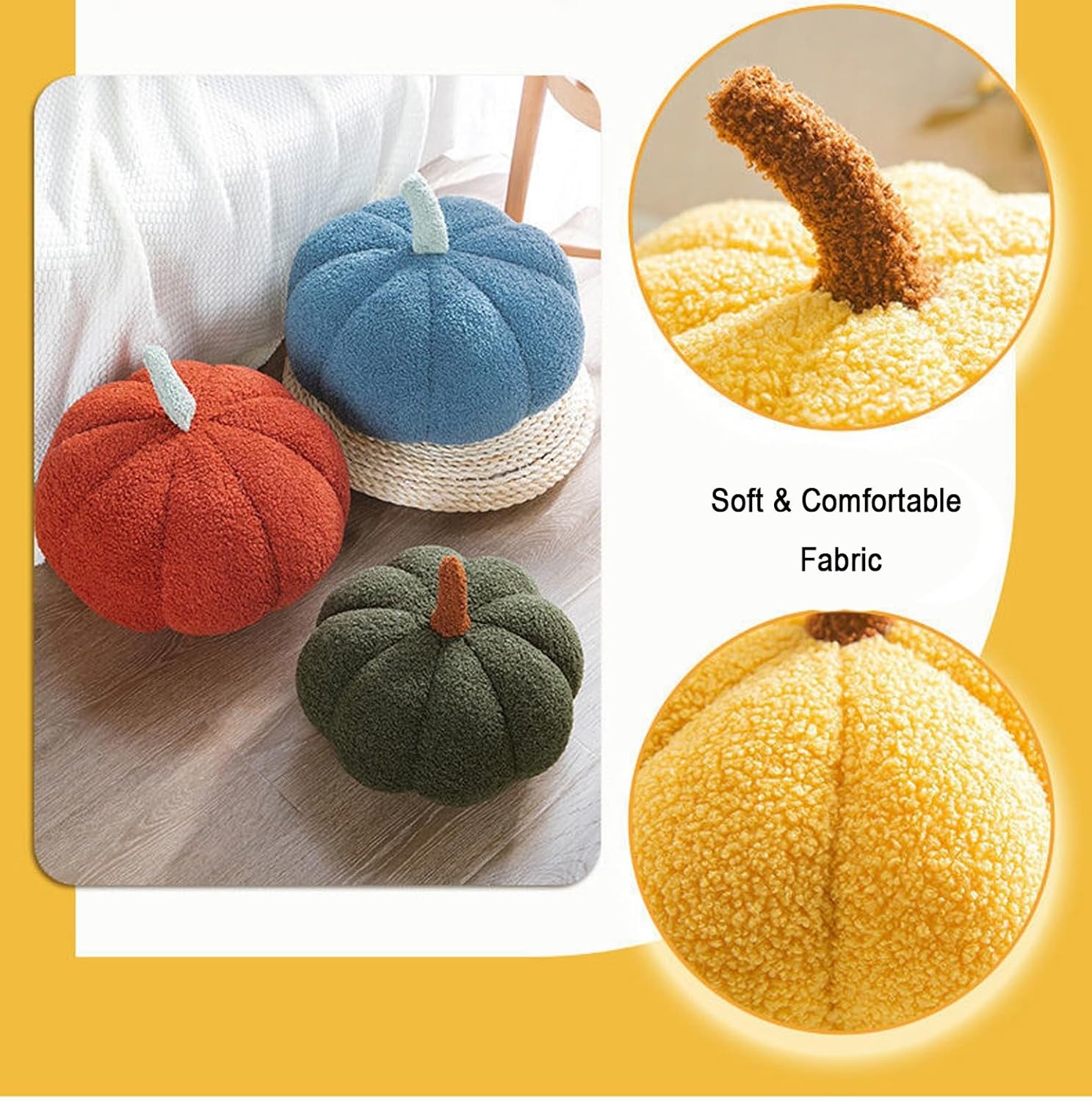 Kelud Halloween Plush Pumpkin Throw Pillow