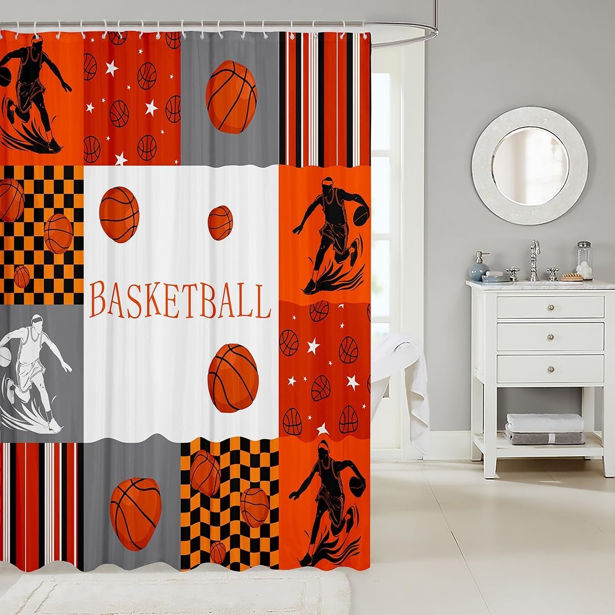 Feelyou Basketball Shower Curtain 72x72 Set Water-Resistant permalink