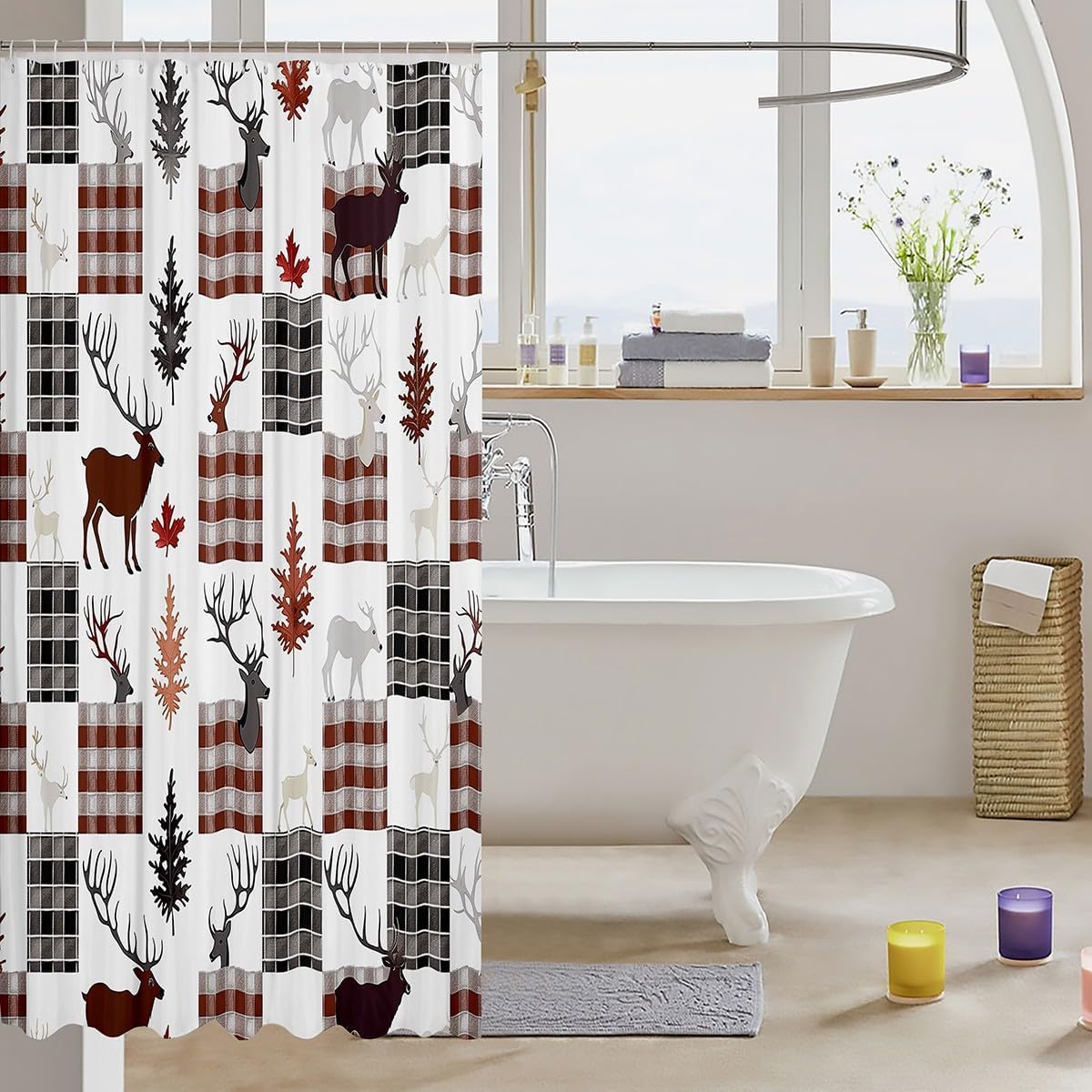 Feelyou Deer Shower Curtain Set 72x78
