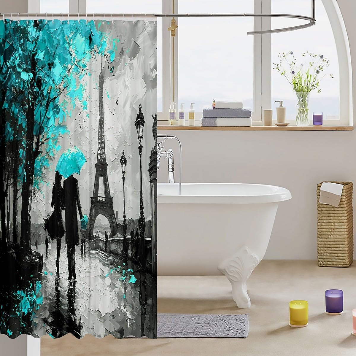 Eiffel Tower Bath Curtain Set for everyday Use