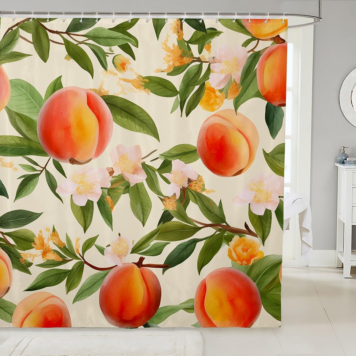 Feelyou Peach Fruit Shower Curtain
