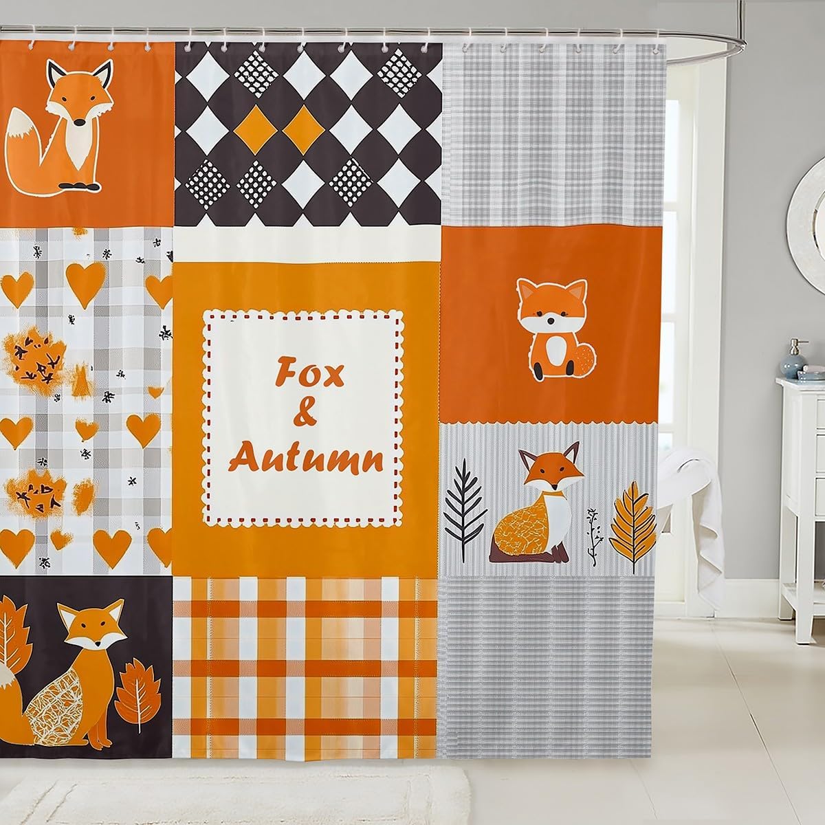 Feelyou Fox 72x72 shower curtain set Perfect for Boys Girls Teens Kids