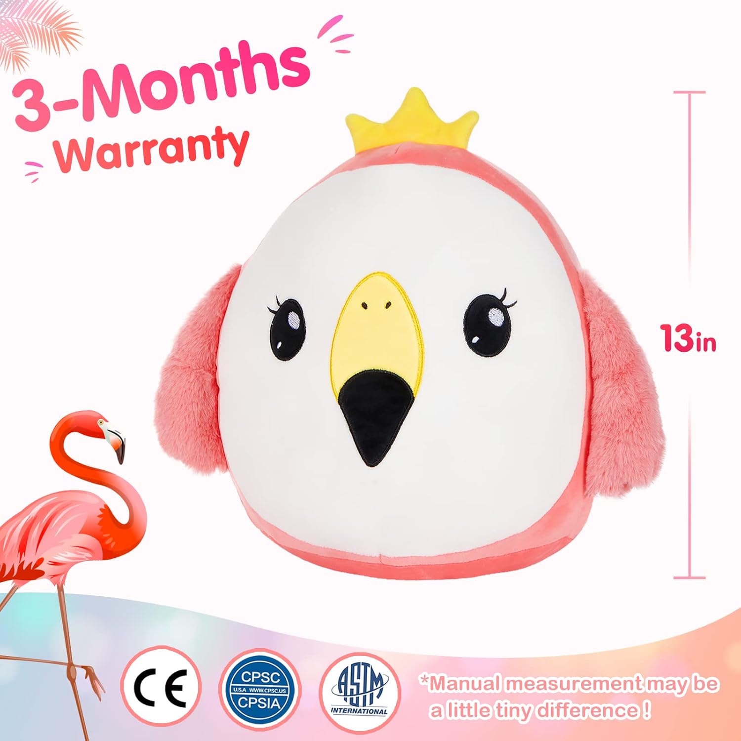 13 Pink Flamingo Plush Pillow for SofaOfficeCar Kids