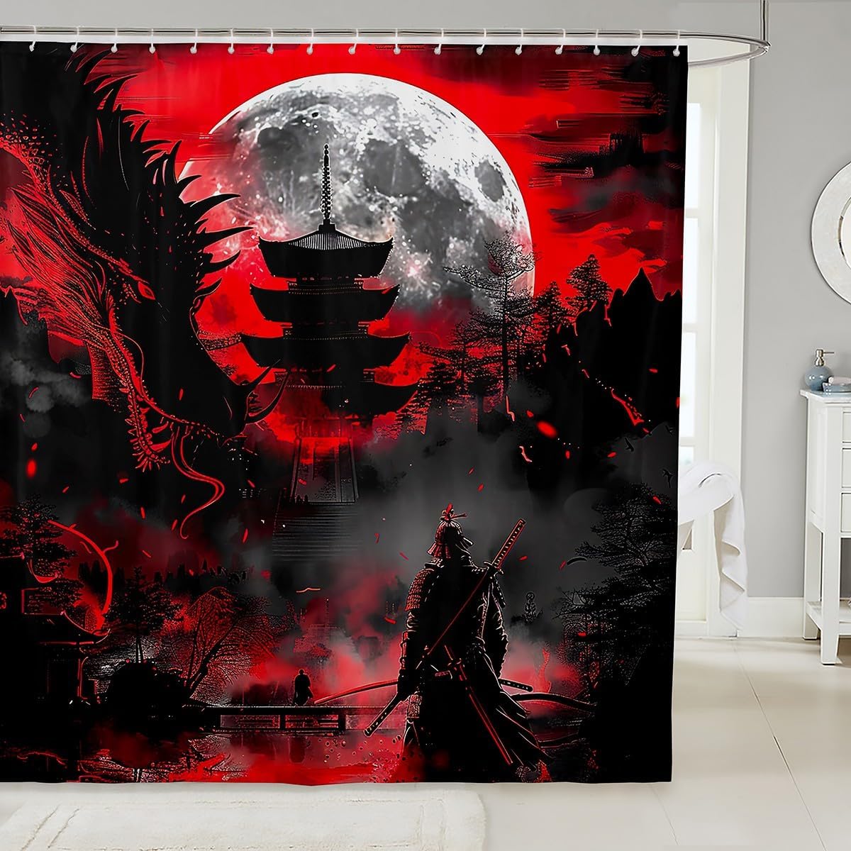 Manfei Western Dragon Kids Shower Curtains