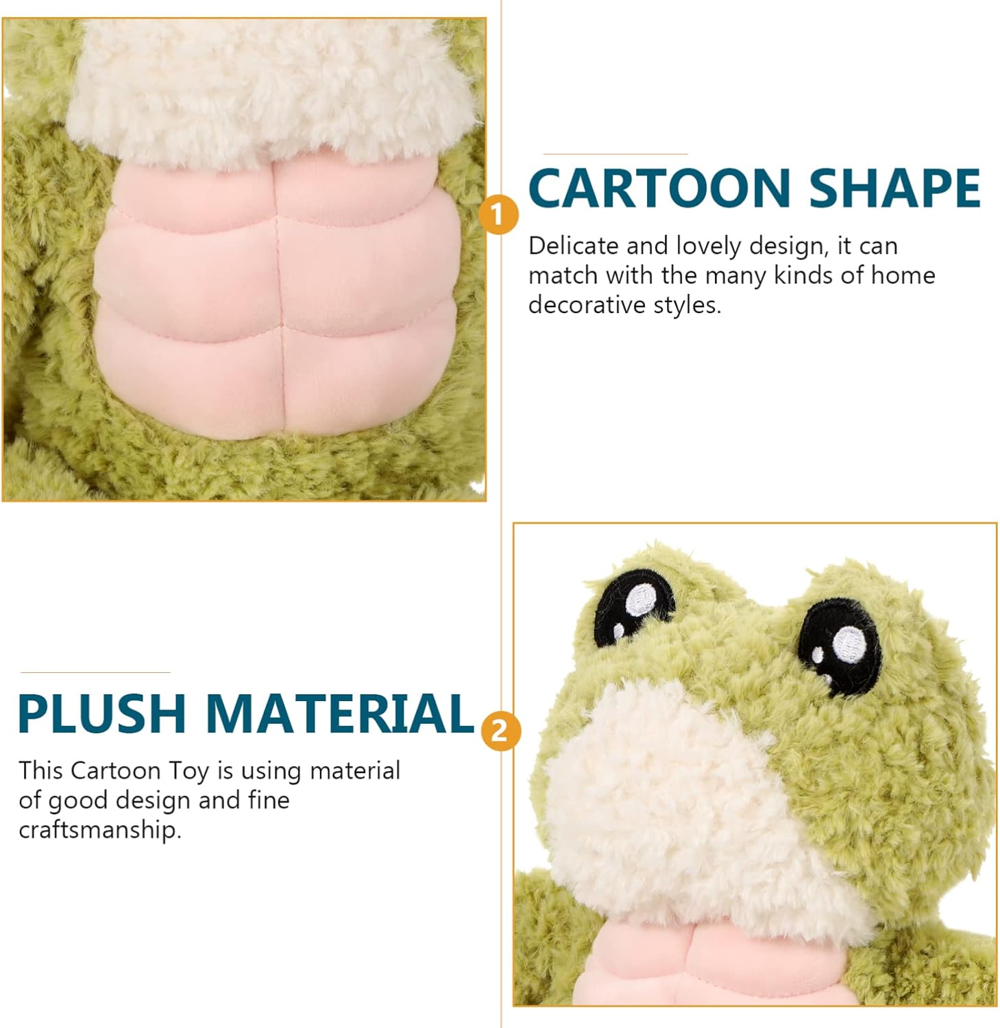 Cute 3D Muscle Frog Plush for Kids