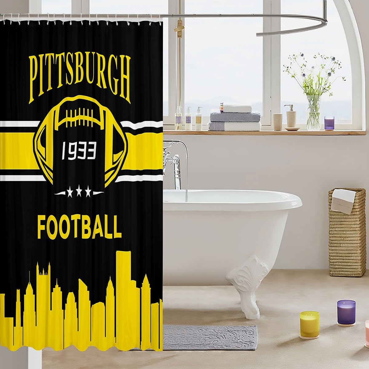 Fun Rugby Bath Curtain for Kids