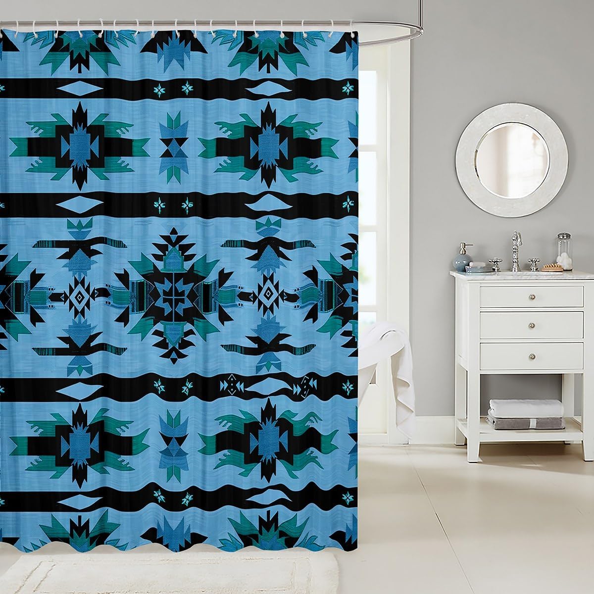 Jejeloiu Kids Western Shower Curtain Set 1