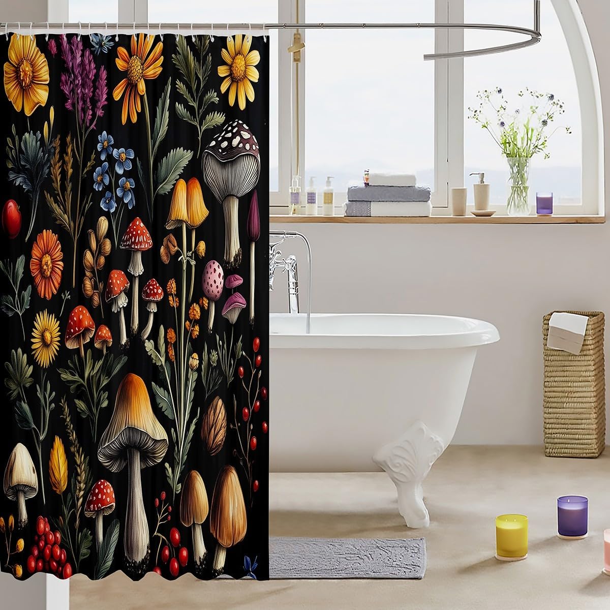 Feelyou - Cute mushroom shower curtain - Waterproof and fun for kids