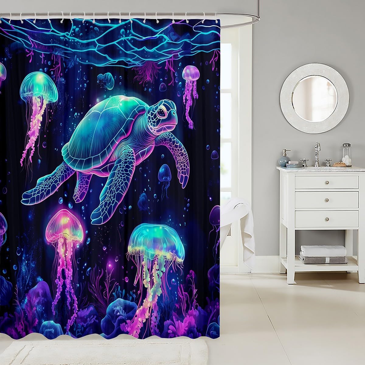 Manfei Fun Turtle Shower Curtain