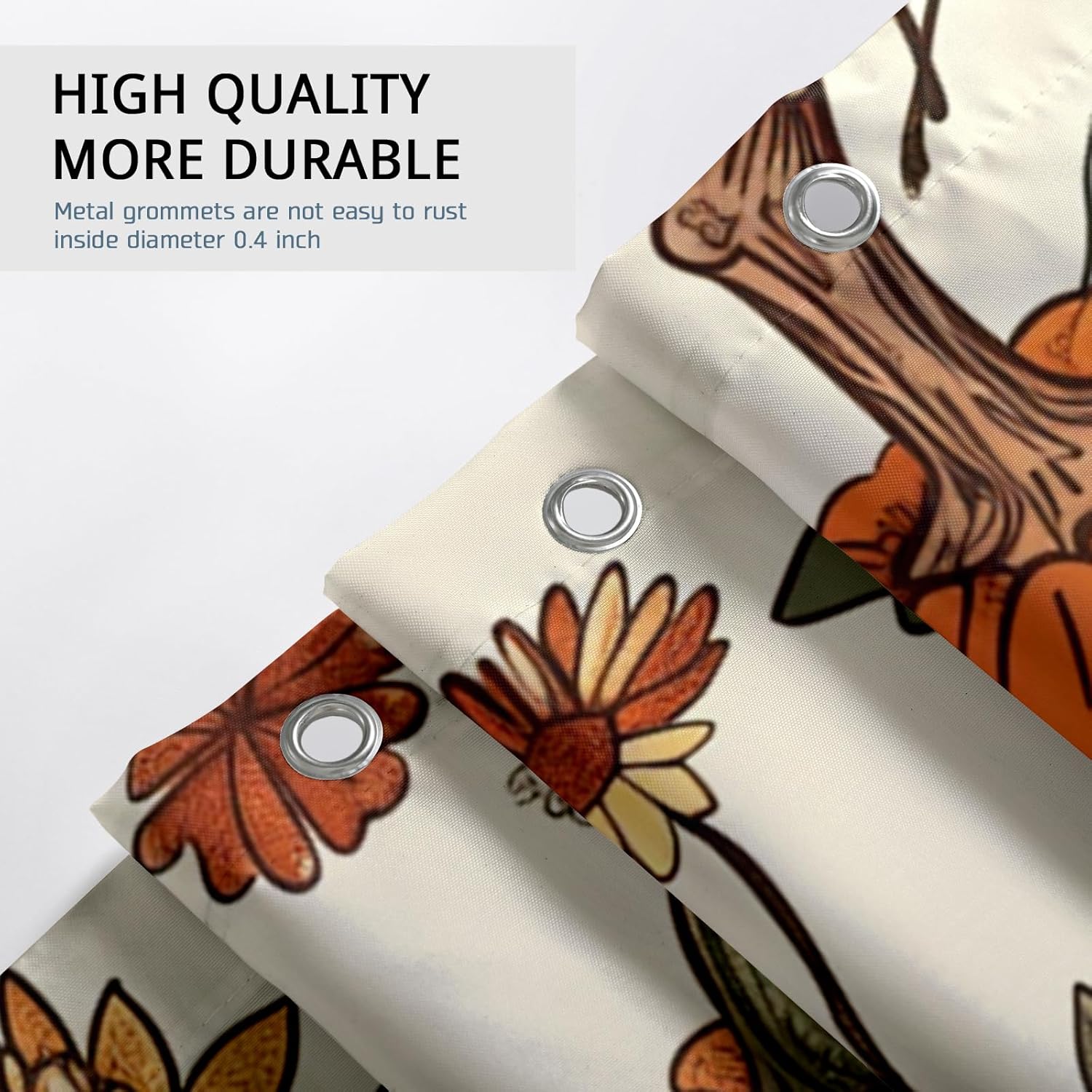 Autumn shower curtain set by TPHIHT 72X78 12 plastic hooks pumpkins design