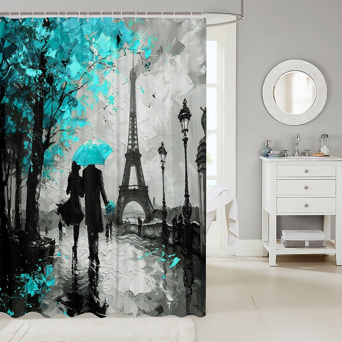Eiffel Tower Bath Curtain Set for everyday Use